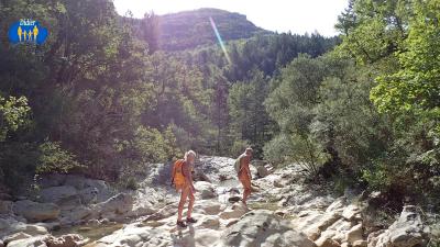 Passage rocheux sur la Brette.