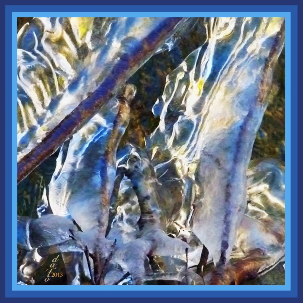 1307 Peinture de glace dans l'eau vive du Bez