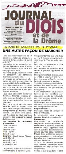 Journal du diois randonue 2017