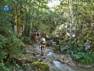 La Bourdiole - Eau limpide écumant entre les rochers, végétation luxuriante.