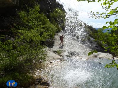 Passage derrière le chute d'eau.